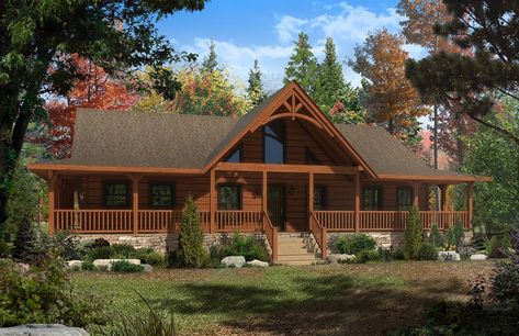 Birchwood – Satterwhite Log Homes 1 Story Cabin Floor Plans, One Story Log Homes, Satterwhite Log Homes, Log Barndominium, Single Story Log Home Floor Plans, Log Cabin Homes Plans, Cabin Home Plans, Large Log Cabin, Modular Log Homes