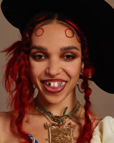 FKA twigs on Instagram: “who said i never smile?” Matthew Stone, Fka Twigs, Magazine Photography, Aesthetic Design, Maquillaje De Ojos, Red Hair, Matcha, Pretty People, Fashion Art