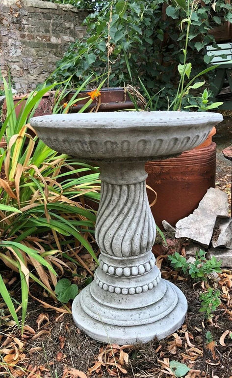 Blog post on how to fix broken bird baths Bird Bath Fountain, Bird Baths, Flowing Water, Water Can, Soothing Sounds, Stone Art, Decor Items, Art Blog, Bird Bath