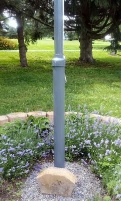 DIY Flag Pole- Mr. McGee Takes Over the Blog - My Mobile Home Makeover Flag Pole Ideas Diy Front Yards, Landscape Around Flag Pole Yard Ideas, Flag Pole Ideas Diy, Pvc Flag Pole, Diy Flag Pole, Flag Pole Landscaping, Starter Garden, Diy Flag, Flag Pole Holder