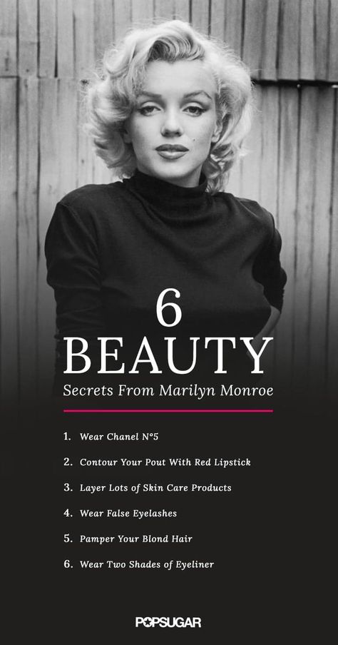 6 Beauty Tricks to Make You a Classic Knockout Like Marilyn Monroe Lashes And Eyeliner, Chanel N 5, Daily Beauty Routine, Retro Glamour, Smink Inspiration, Beauty Tricks, Marilyn Monroe Photos, Norma Jean, Celebrity Beauty