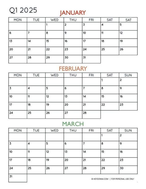 2025 3-Month Quarterly Calendar Printables – FREE Undated Calendar Printables Free, 3 Month Schedule, Good Notes Daily Planner, Bujo 2025, 2025 Journal, Free Blank Calendar, Quarterly Calendar, Weekly Schedule Printable, Daily Planner Printables Free