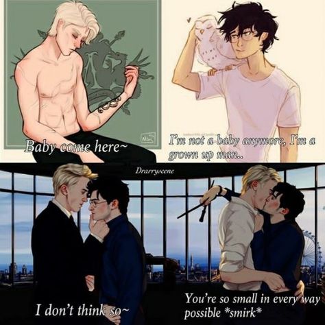 Darry Fanart, Draco Malfoy Fanart, Drarry Fanart, Funny Harry Potter Jokes, Harry Draco, Gay Harry Potter, Harry Potter Feels, Images Harry Potter, Harry Potter Comics