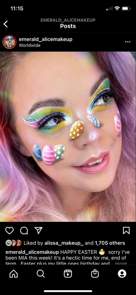 Creative Easter Makeup Looks, Easter Make Up, Easter Eye Makeup, Easter Makeup Looks, Spring Makeup Ideas, Holiday Eyeshadow, Pastel Makeup, Prom Eye Makeup, Holiday Makeup Looks