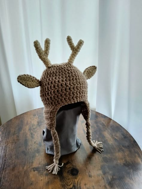 Reindeer Hat Crochet, Reindeer Crochet, Deer Crochet, Disney Crochet, Disney Crochet Patterns, Reindeer Hat, Crochet Beanie, Crochet Hat, Reindeer