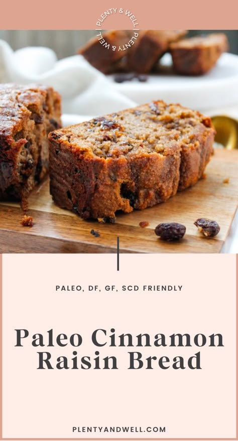 Cinnamon Raisin Bread, Paleo Bread, Paleo Baking, Raisin Bread, Paleo Sweets, Cinnamon Raisin, Paleo Treats, Aip Paleo, Paleo Desserts