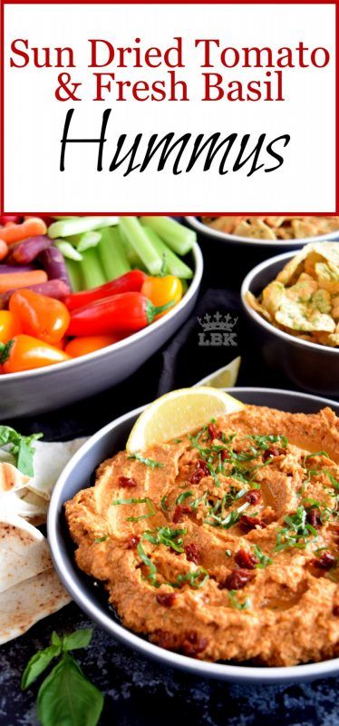 Flavored Hummus Recipe, Hummus And, Sun Dried Tomato Hummus, Basil Hummus, Mediterranean Snacks, Healthy Dip Recipes, Greek Dip, Healthy Hummus, Hummus Recipes