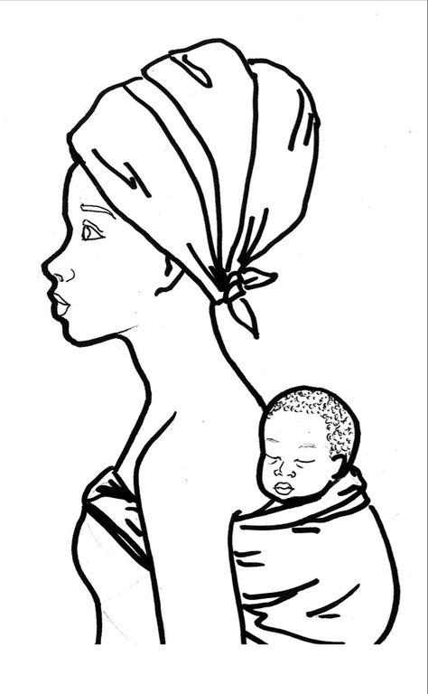 Drawing Of African Woman, African Drawings Easy, African Woman Drawing, Africa Drawing, African Drawings, African Art Projects, Africa Art Design, African Women Art, Abstract Coloring Pages