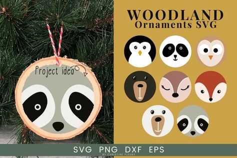 Christmas SVG Bundle - Mini SVG Cut File Set (1053803) | SVGs | Design Bundles Woodland Christmas Ornaments, Crafts For Christmas, Christmas Ornaments Svg, Diy Woodland, Woodland Ornaments, Tree Project, Woodland Animal Art, Nature Craft, Winter Projects