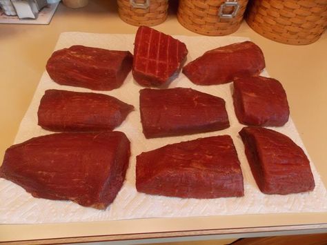 Dried Beef, How To Make Dried Chipped Beef, Beef Jerky On Smoker, Dry Cured Meat, Salt Curing Meat At Home, Dried Beef Recipes, Dry Aged Beef, Meat Stick, Smoked Beef