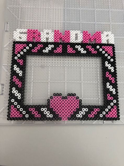 Perler Bead Picture Frames Patterns, Perler Bead Picture Frame Pattern, Picture Frame Perler Beads, Mom Perler Beads, Perler Bead Frame Pattern, Perler Bead Frame, Perler Bead Picture Frames, Barbie Perler Beads, Perler Princess