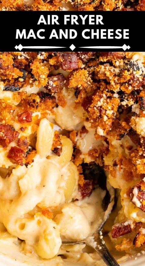 Air Fryer Mac And Cheese, Delicious Mac And Cheese, Air Fryer Recipes Dessert, Pork Crockpot Recipes, Bake Mac And Cheese, Air Fryer Cooking Times, Making Mac And Cheese, Crispy French Fries, Beef Casserole Recipes