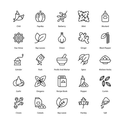 Herbs Icon Set Spices Icons Bundle Spices Logo Design Ideas, Herbs Logo, Spices Logo, Best Friend Wedding Speech, Ada Design, Artsy Drawings, Herb Logo, Spice Design, Organic Logo Design