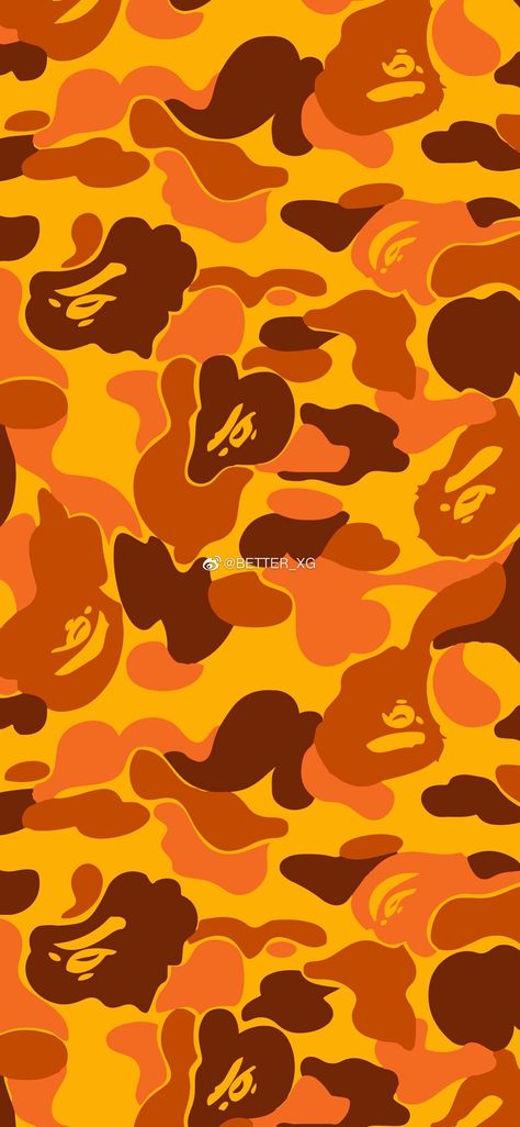 Brown Bape Wallpaper, Orange Bape Wallpaper, Yellow Bape Wallpaper, Bape Art Wallpaper, Orange Camo Wallpaper, Bape Backgrounds, Bape Camo Wallpaper, Bape Wallpaper, Cdg Wallpaper