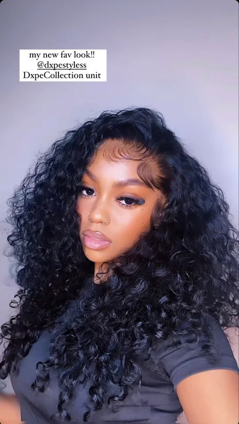 Deep Curls Hairstyles For Black Women, Curly Wig With Fluffy Edges, Water Wavy Hair Weave, Free Part Curly Wig Black Women, Curly Wig Edges Ideas, Curly Lace Front Wigs Puffy, Cute Curly Wigs For Black Women, 20 Inch Water Wave Wig, Closure Curly Wig Hairstyles