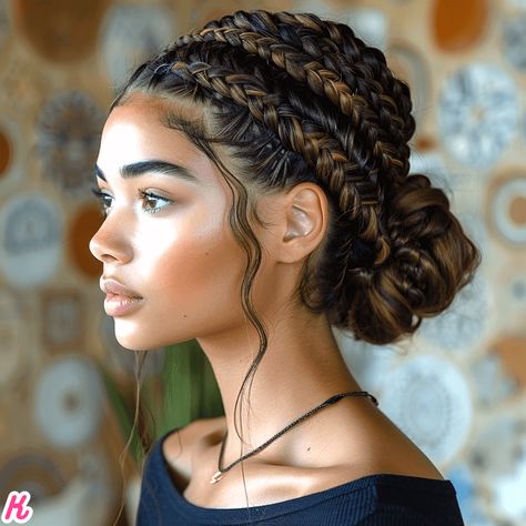 BOHO KNOTLESS BRAIDS - Kwinfi Braid For Curly Hair, Braids With Beanie, Chunky Braids For Black Women, Braided Hairstyles For White Women, Quick Braiding Hairstyles For Black Hair, Long Hair Braided Hairstyles, Basket Braid, Up Hairdos, Short Silver Hair