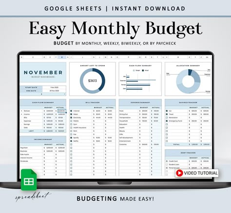 Paycheck Bill Tracker, Bill Tracker Template, Budget Spreadsheets, Biweekly Budget, Budget By Paycheck, Excel Budget Spreadsheet, Financial Literacy Lessons, Budget Spreadsheet Template, Monthly Budget Spreadsheet Spreadsheet Aesthetic, Budget Spreadsheet Free, Spreadsheet Ideas, Monthly Budget Excel, Personal Budget Spreadsheet, Budget Template Excel Free, Free Budget Planner, Budget Template Google Sheets, Easy Small Business Ideas