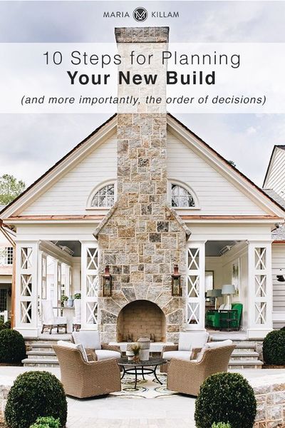 Are you building a new home? There�s a lot of decisions to be made and you may be wondering what decisions need to be made first. Here are 10 steps (and more importantly, the order of decisions) for planning your new build. Siding Ideas, Maria Killam, Hardie Plank, Home Building Tips, Interior Minimalista, New Home Construction, Building A New Home, New Build, Outdoor Fireplace