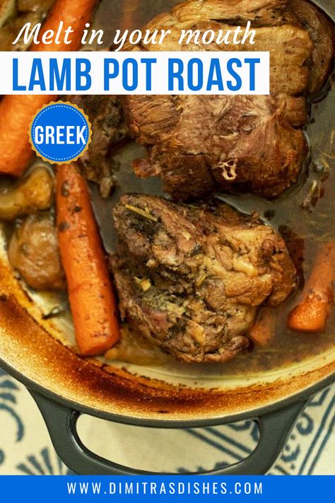 Dutch Oven Lamb Roast, Lamb Pot Roast, Leg Of Lamb Roast Boneless, Red Meat Meals, Lamb Leg Roast Recipes, Authentic Greek Chicken, Best Lamb Recipes, Dinner Classics, Easy Greek Recipes