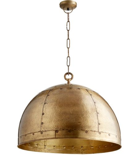 Quorum 85-75 Artisan 1 Light 24 inch Artisan's Brass Pendant Ceiling Light Brass Island, Little Castle, Quorum Lighting, Copper Light, Dining Room Spaces, Dome Light, Modern Farmhouse Design, Kitchen Lights, Brass Pendant Light