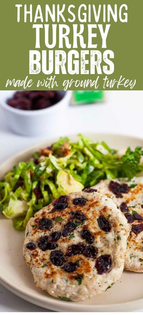 These fresh and flavorful Thanksgiving Turkey Burgers are definitely something to be thankful for! Made with lean turkey breast, traditional holiday turkey seasonings, and dried cranberries, these mouthwatering burgers capture the familiar flavors of the holiday season in every bite! Thanksgiving Burger, Turkey Seasonings, Homemade Turkey Burgers, Turkey Seasoning, Cranberry Turkey, Burger Bun, Creative Breakfast, Easy Whole 30 Recipes, Holiday Turkey