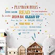 Check this out! Playroom Sayings, Rainbow Playroom, Playroom Rules, Stickers Colorful, Boy Girl Bedroom, Playroom Wall, Space Ideas, Kids Room Art, Play Room