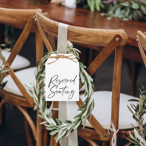 Reserved Seating Wedding Chair Tags Reserved Seating Wedding, Seating Wedding, Wedding Church Decor, Reserved Seating, Wedding Chair, Reserved Signs, Wedding Props, Wedding Tags, Wedding Chairs