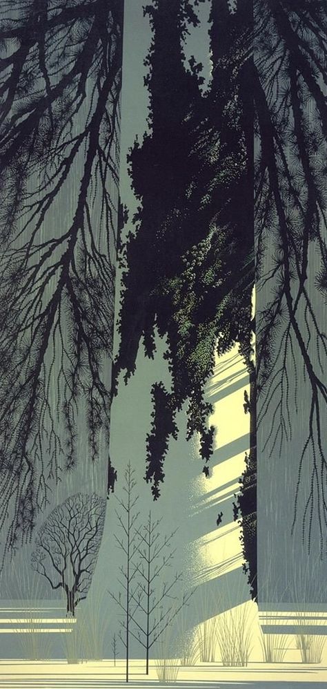 Asian Prints, Eyvind Earle, Artist Reference, Illustration Nature, Magic Realism, Arte Inspo, Wow Art, Land Art, Pics Art