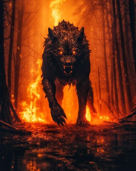 Hellhound Art, Fenrir Tattoo, Scary Wolf, Wolf Clothing, Shadow Wolf, Meeting Minutes, Lion Photography, Monster Legends, Fantasy Wolf