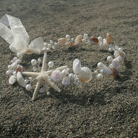 Seashell Headpiece, Starfish Headpiece, Seashell Tiara, Diy Beach Wedding, Watercolor Paintings Nature, Headpiece Diy, Mermaid Halloween, Fiesta Tropical, Flower Crown Headband