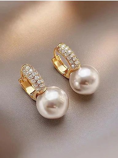 Korea Południowa, Korean Jewelry, Faux Pearl Earrings, Baroque Pearl Earrings, Pearl And Diamond Earrings, Alloy Earrings, Pearl Hoop Earrings, Pattern Animal, Big Earrings