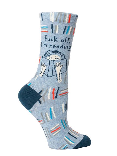 Amazon.com: Blue Q Women's Crew Socks: Clothing Reading Socks, Blue Q Socks, Sequin Throw Pillows, Blue Q, Women Crew Socks, Basketball Socks, Blue Socks, Crazy Socks, Funny Socks