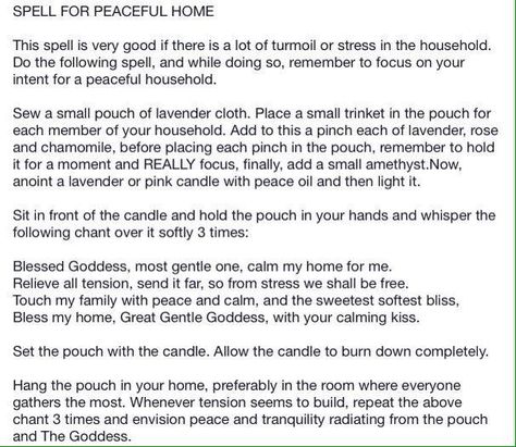 Spell For Peaceful Home, Peaceful Home Spell, Spells That Really Work, Banishing Spell, Easy Spells, Wiccan Witch, Peaceful Home, Baby Witch, Protection Spells