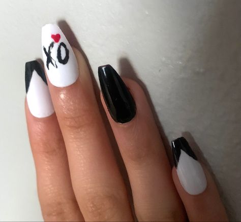 The Weekend Nails Ideas, The Weekend Nails Xo, The Weeknd Themed Nails, Starboy Nails, Xo Nails Design, Xo Nails The Weeknd, The Weeknd Nails Design, The Weeknd Nails, Xo Nails