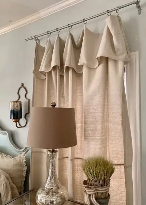 How To Make Drop Cloth Curtains, Drop Cloth Kitchen Curtains, Curtains Out Of Drop Cloths, Hanging Drop Cloth Curtains, Drop Cloth Curtains Diy No Sew, Canvas Curtains Diy Drop Cloths, Drop Cloth Drapes, Drop Cloth Sofa Cover, Diy Curtains No Sew