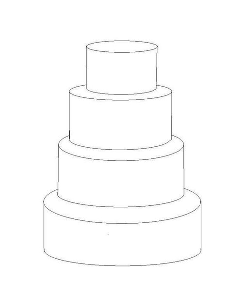 Sketch  - 4 tier plain. Wedding Cake Template, Wedding Cake Drawing, Cake Outline, Cake Sketch, Wedding Coloring Pages, 4 Tier Wedding Cake, Big Cake, Cake Drawing, Square Wedding Cakes