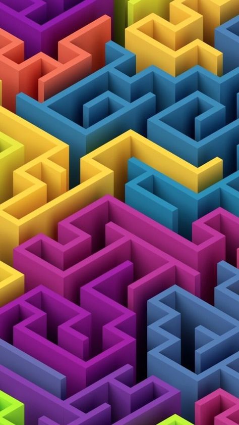 Maze Wallpaper, Wallpaper Colourful, 3d Wallpaper For Mobile, Maze Design, Satisfying Pictures, Cellphone Background, Happy Colours, Artsy Background, Colourful Wallpaper