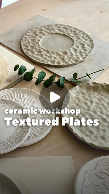 Textured Plates, Ceramics Studio, Food Photography Props, Pleasant Company, Ceramic Workshop, Oyster Plates, Large Plates, Ceramic Studio, The Class