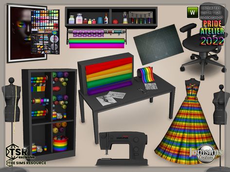 Berry Ideas, Witchy House, Sims 4 Cas Mods, Bedroom Blanket, Sims 4 Clutter, Deco Dress, Living Room Cushions, Big Wall Art, Sewing Workshop