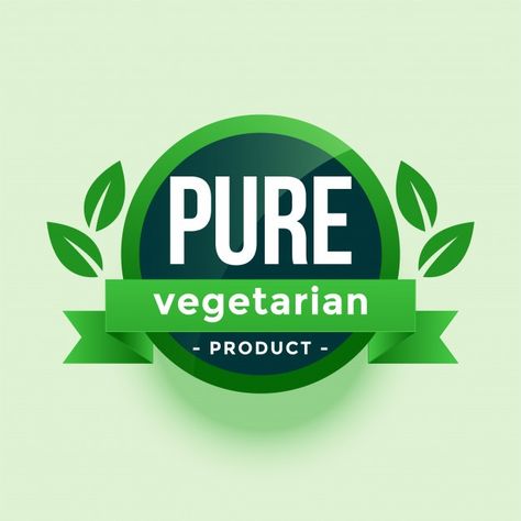 Pure vegetarian product green leaves lab... | Free Vector #Freepik #freevector #logo #food #label #icon Organic Food Labels, Organic Food Logo, Healthy Logo, Healthy Food Logo, Veg Restaurant, Design Club, Food Logo Design, Restaurant Logo, Food Logo