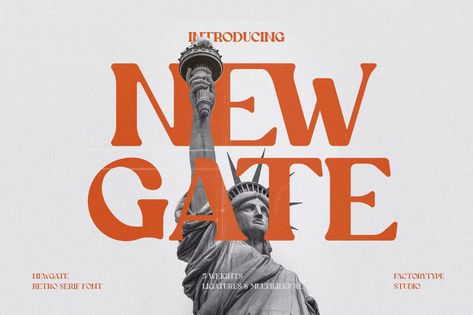 Newgate by factory738 on Envato Elements Retro Font Dafont, Bold Serif Fonts, Typeface Logo, Trendy Fonts, Elegant Serif Fonts, Free Fonts For Designers, Fancy Fonts, Stylish Fonts, Typeface Design