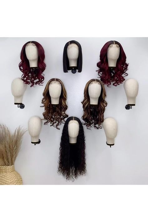 CHADWICK Mannequin Head Wall Mount, Hanging Wig Stand for Wigs, Hats and Glasses, Mannequin Head Hat Display Stand, Wig Holder for Wigs, Wig Storage Hanger, Cowboy Hat Rack for Wall Wig Mannequin Display, Wig Shelf Ideas, Wig Display Shelves, Wigs Storage Ideas, Diy Hat Display, Lash Mannequin, Wig Storage, Wig Closet, Wig Holder