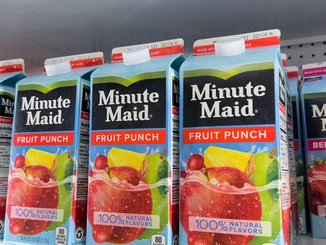 Minute Maid Juice, Real Fruit Juice, Juice Carton, Berry Punch, Punch Drinks, Minute Maid, Grocery Foods, Real Fruit, Juice Drinks