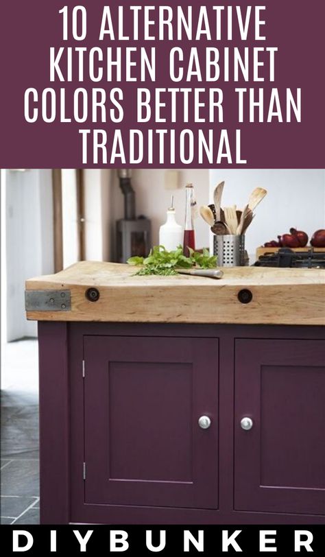 Ochre Kitchen Cabinets, Rust Kitchen Cabinets, Alternative Kitchen Cabinets, Best Colors For Kitchen Cabinets, Best Colors For Kitchen, Purple Kitchen Cabinets, Alternative Kitchen, Colors For Kitchen Cabinets, Purple Cabinets