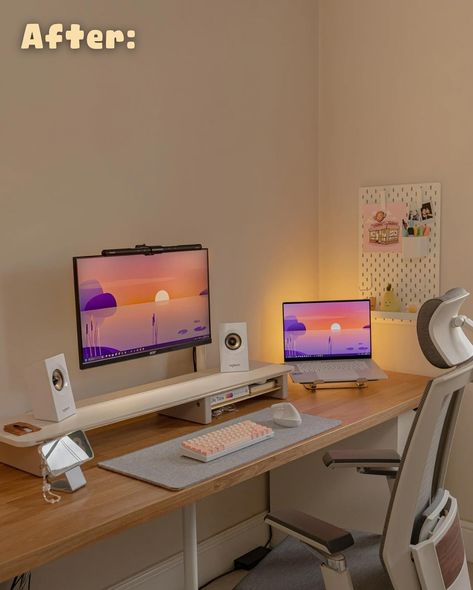 Desk Setup 2 Monitors And Laptop, Pc Setup With Laptop, Desk Setup Monitor And Laptop, Dual Monitor And Laptop Setup, Laptop With Monitor Setup, Laptop Monitor Setup, Monitor And Laptop Desk Setup, 2 Monitors And Laptop Setup, Laptop Setup Ideas