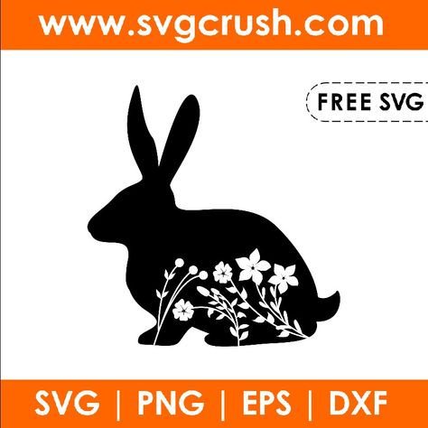 Rabbit Svg Free, Svg Flowers, Svg Butterfly, Happy Easter Svg, Bunny Silhouette, Spring Svg, Easter Bunny Svg, Butterfly Svg, Flowers Svg