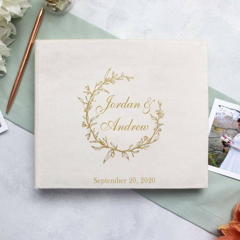 "Ivory velvet album for the most gentle bridal shower" Wedding Photo Album Book, Wedding Guests Photos, Anniversary Photo Album, Photo Album Covers, Photo Album Book, Anniversary Books, Velvet Wedding, Photo Album Design, Wedding Guest Books