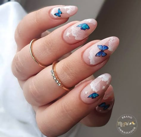 Butterfly Nail Ideas, Lily Nails, Butterfly Nail Designs, Butterfly Nails, Nail Art For Beginners, Stylish Nails Designs, Blush Nails, Cute Summer Nails, Butterfly Nail