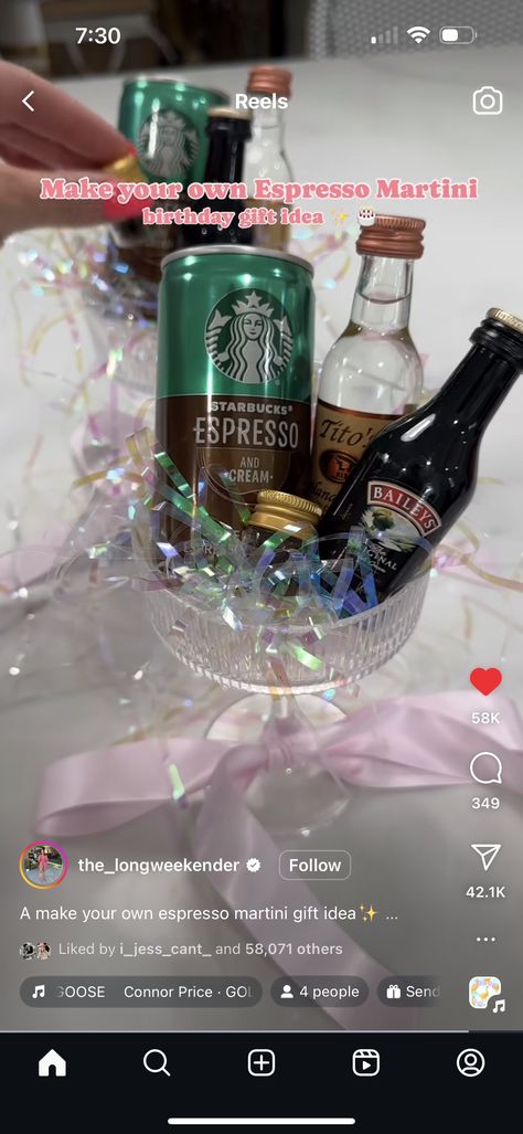 Martini Gift Ideas, Expresso Martini, Espresso And Cream, Espresso Martini, Refreshing Drinks, Martini, Make Your Own, Birthday Gifts, Gift Ideas