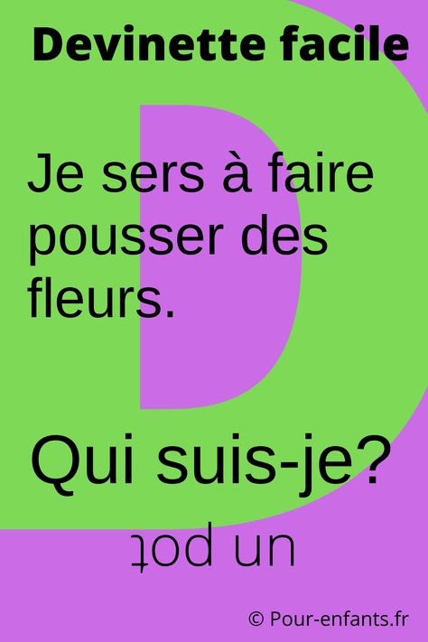 Devinette facile pour enfants. Devinette qui suis-je ? Un pot de fleurs.